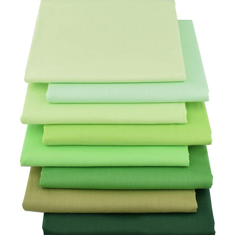 Hanjunzhao Green Solids Fat Quarters Fabric Bundles, Precut Quilting Sewing Fabric, 18 x 22 inches - Image 3